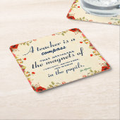 先生感謝ギフトA先生は羅針盤 スクエアペーパーコースター (アングル)