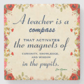 先生感謝ギフトA先生は羅針盤 ストーンコースター (正面)