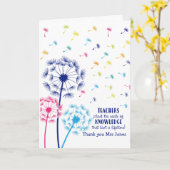 先生感謝ギフトdandelion指紋 カード (黄色い花)