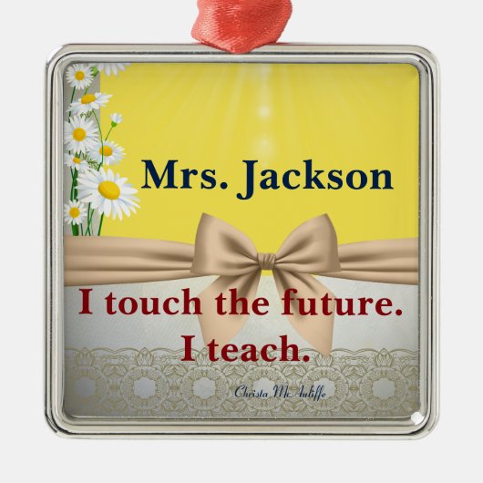 先生感謝ギフトITouch未来 メタルオーナメント (正面)