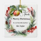 先生感謝クリスマスサンキュー セラミックオーナメント (裏面)