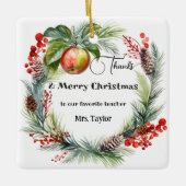 先生感謝クリスマスサンキュー セラミックオーナメント (正面)