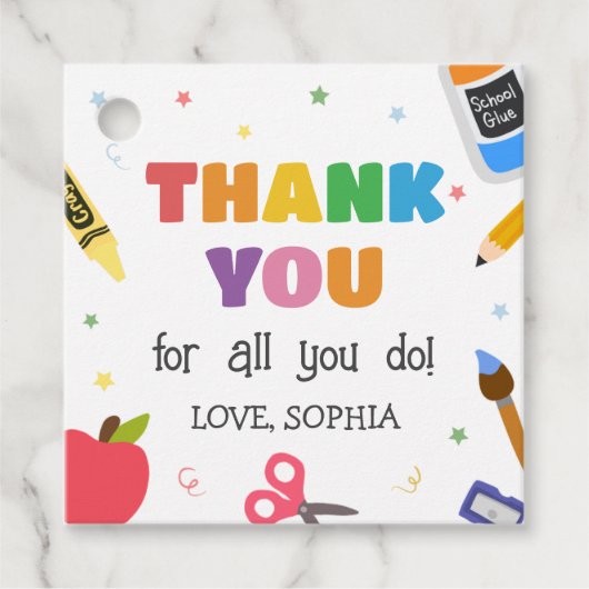 先生感謝サンキュースクエア フェイバータグ (正面)