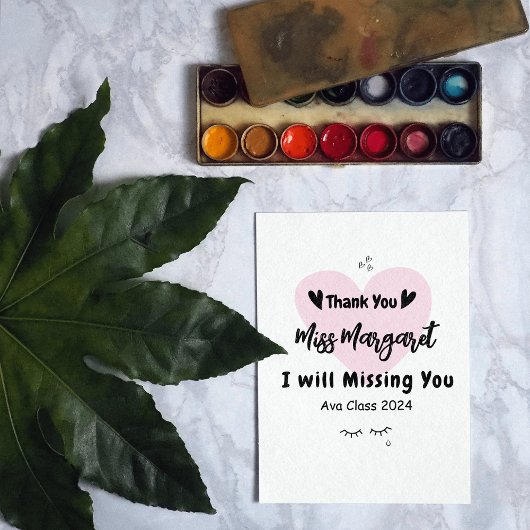 先生感謝サンキュースクールカスタム サンキューカード