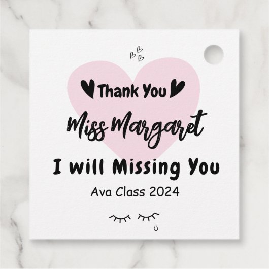 先生感謝サンキュースクールカスタム フェイバータグ (裏面)