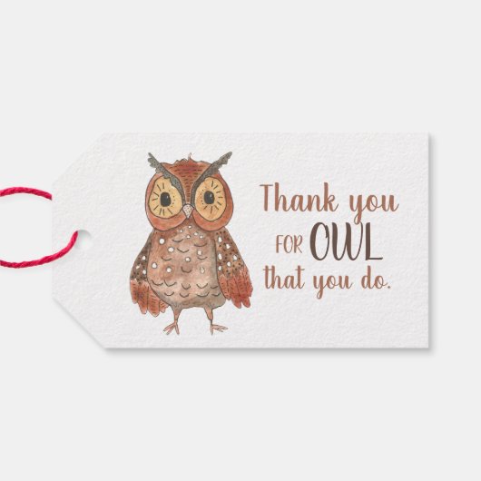 先生感謝フクロウありがとう ギフトタグ (裏面横)