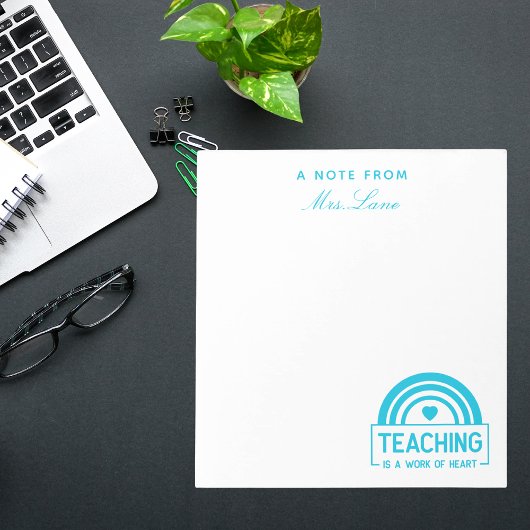 先生感謝ボホレインボー ノートパッド