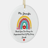 先生感謝メッセージと感謝の意カスタム味 セラミックオーナメント (右)