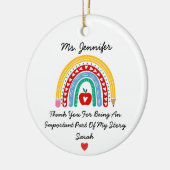 先生感謝メッセージと感謝の意カスタム味 セラミックオーナメント (左)