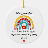 先生感謝メッセージと感謝の意カスタム味 セラミックオーナメント (裏面)