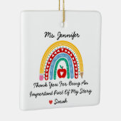 先生感謝メッセージと感謝の意カスタム味 セラミックオーナメント (右)