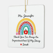 先生感謝メッセージと感謝の意カスタム味 セラミックオーナメント (左)