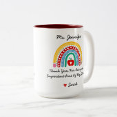 先生感謝メッセージと感謝の意カスタム味 ツートーンマグカップ (正面右)