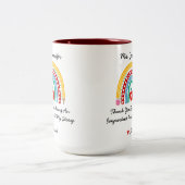 先生感謝メッセージと感謝の意カスタム味 ツートーンマグカップ (中央)