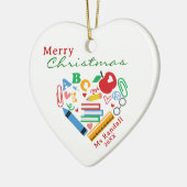 先生感謝メリークリスマスオーナメント セラミックオーナメント (左)