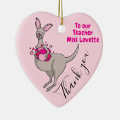先生感謝ユー感謝していカンガロハート セラミックオーナメント (右)