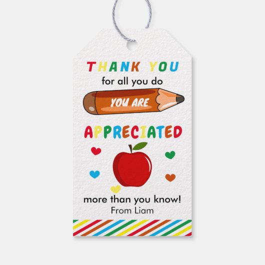 先生感謝ラベル,先生ありがとう,学校 ギフトタグ (裏面)