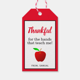 先生感謝レッドアップル感謝 ギフトタグ
