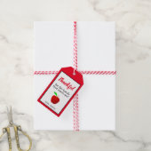 先生感謝レッドアップル感謝 ギフトタグ (より糸付き)