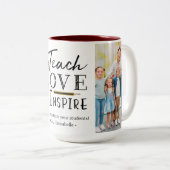 先生感謝写真贈パーソナライズされた与 ツートーンマグカップ (正面右)