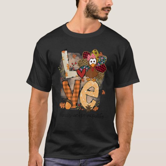 先生感謝愛アシスタント校長かわいい Tシャツ (正面)