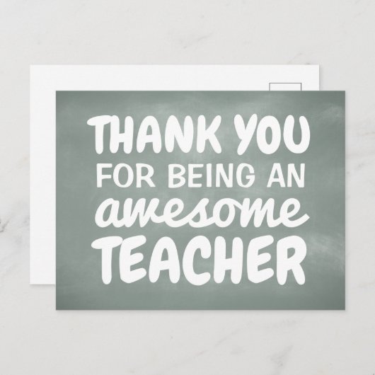 先生感謝感謝していyou chalkboard ポストカード (正面/裏面)