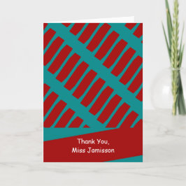 先生感謝日グリーティングカード，ターコイズ サンキューカード