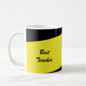 先生感謝状、ありがとう、名前、黄 コーヒーマグカップ (左)