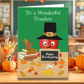 先生感謝祭アップルの先生ズデスク カード