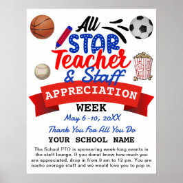 先生感謝週間すべてのスターPTOの旅程 ポスター