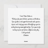 先生感謝 シーズンカード (裏面)