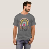 先生我々は全てのヒョウおもしろいボホレインボー Tシャツ (正面フル)