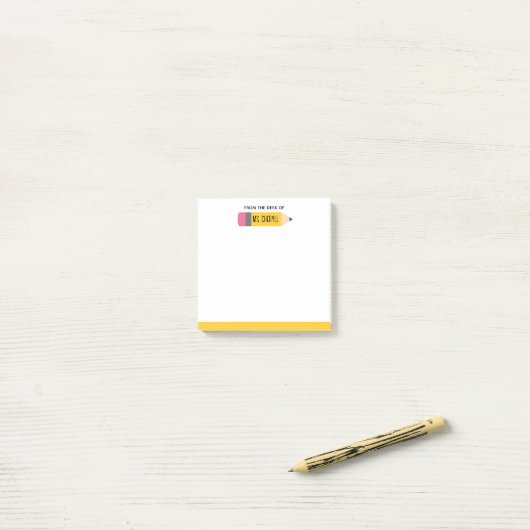 先生投稿Itメモ – 鉛筆パーソナライズされた ポストイット (デスク上)