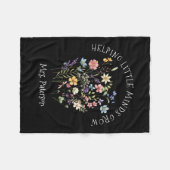 先生救済の小さな心はシックな水色を成長 フリースブランケット (正面(横))