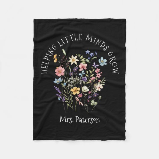 先生救済の小さな心はシックな水色を成長 フリースブランケット (正面)