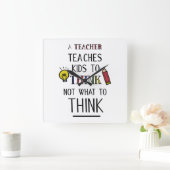 先生教えが何を求め考えな考えいか スクエア壁時計 (ホーム)