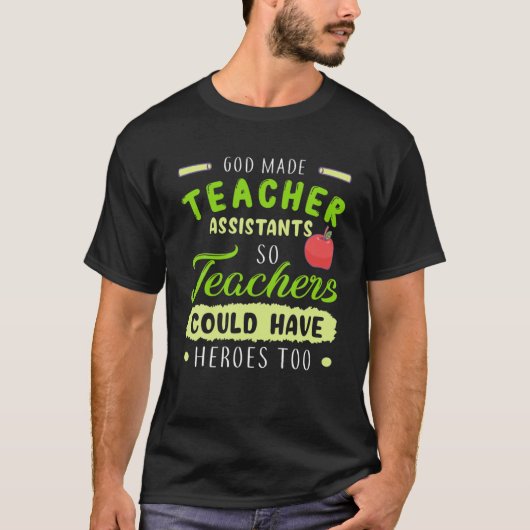 先生教えのアシスタント・アおもしろいイドヒーロー Tシャツ (正面)