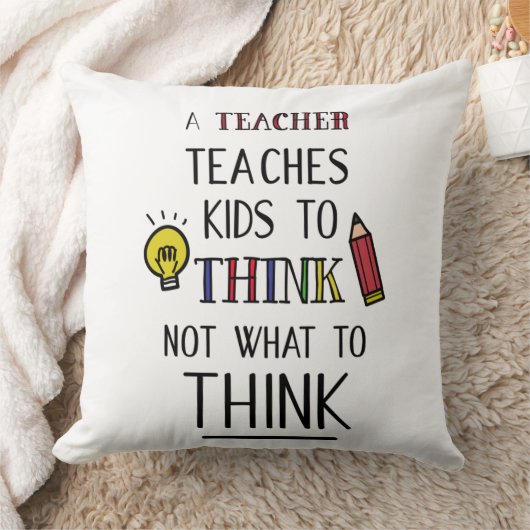 先生教えの子供が考え何をして考えいないか クッション (ブランケット)