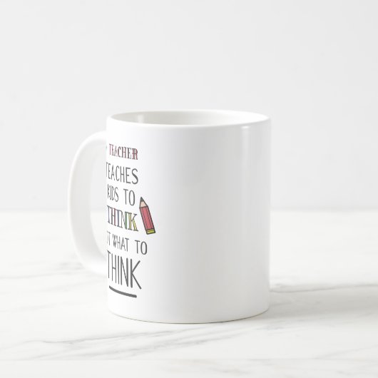先生教えの子供が考え何をして考えいないか コーヒーマグカップ (正面左)