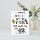 先生教えの子供が考え何をして考えいないか ポストカード (スタンド正面)