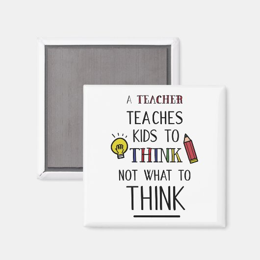 先生教えの子供が考え何をして考えいないか マグネット (正面/裏面)