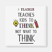 先生教えの子供が考え何をして考えいないか マグネット (正面)