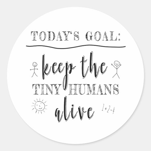 先生教えの小さな人間の学校の卒業祝い ラウンドシール (正面)