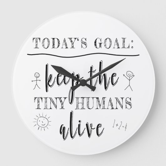 先生教えの小さな人間の学校の卒業祝い ラージ壁時計 (正面)