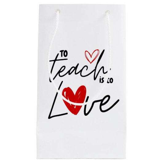 先生教えの感謝の贈り物を愛すること スモールペーパーバッグ (正面)