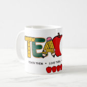 先生教えは、彼らを愛し、彼らが成長するのを見る コーヒーマグカップ (正面左)