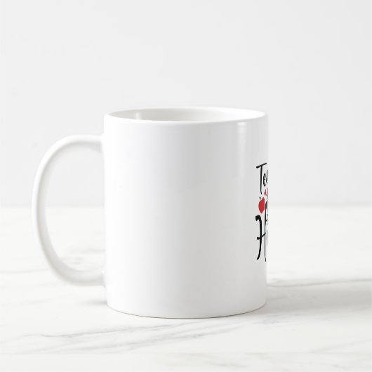 先生教えアートはハート コーヒーマグカップ (左)