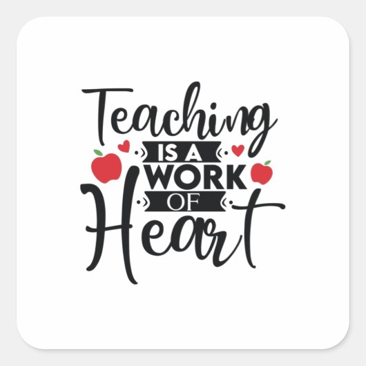 先生教えアートはハート スクエアシール (正面)