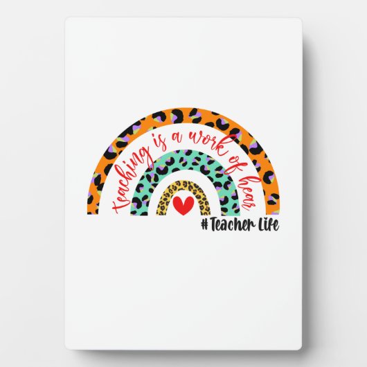 先生教えアートはハート フォトプラーク (正面)