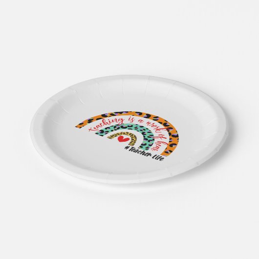 先生教えアートはハート ペーパープレート (アングル)